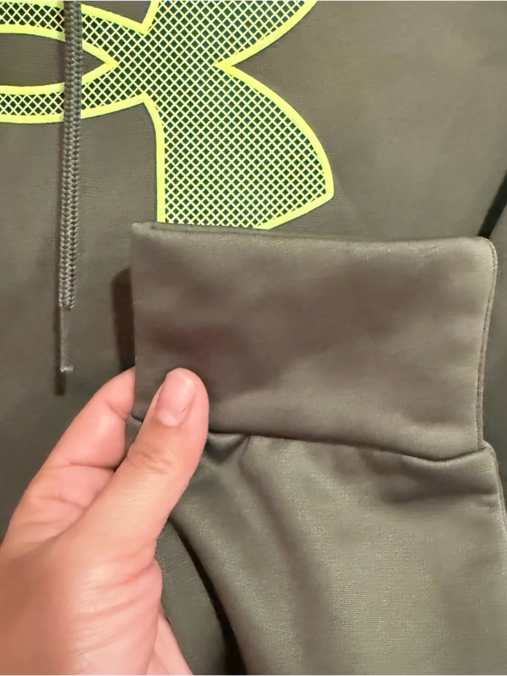 Under Armour Men's Fleece Big Logo Hoodie Marine OD Green size Small